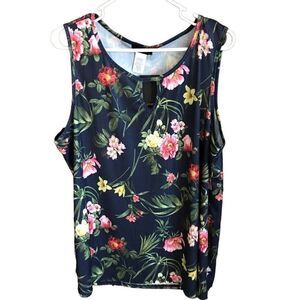 Espresso Los Angeles SZ 1X multicolor plus size top Floral blue New tags